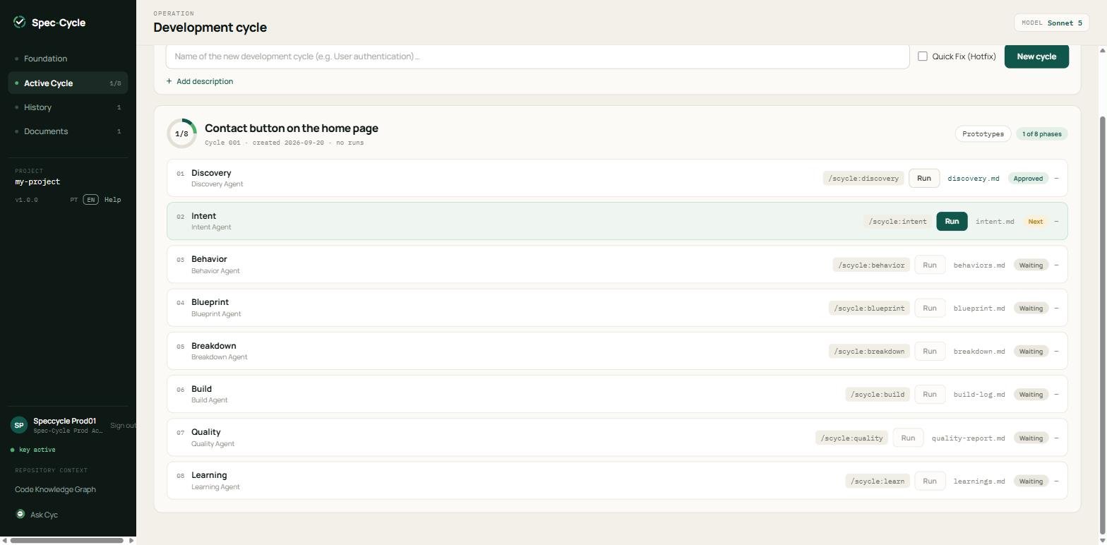 Client portal with Discovery approved and the Intent phase unlocked