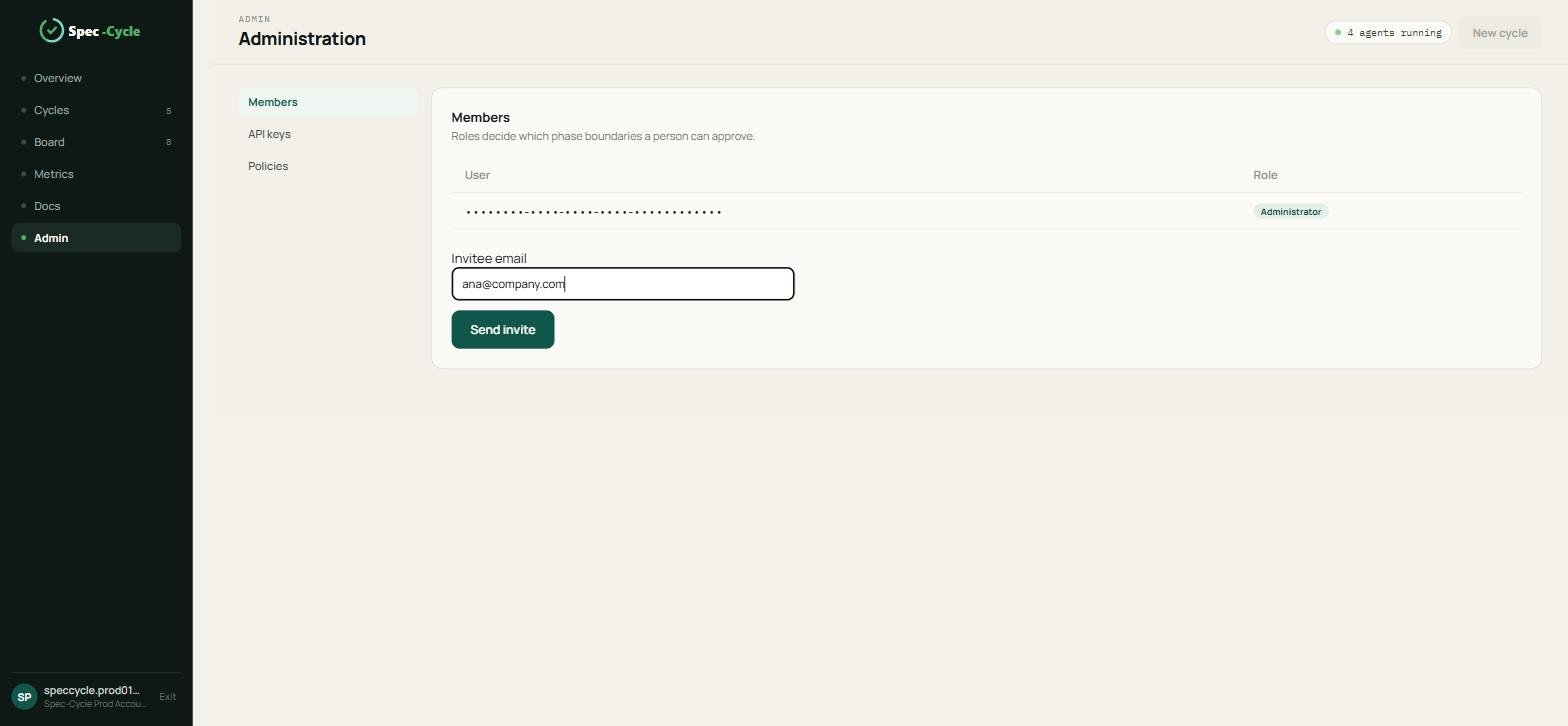 Invitee email field filled in, before sending the invitation
